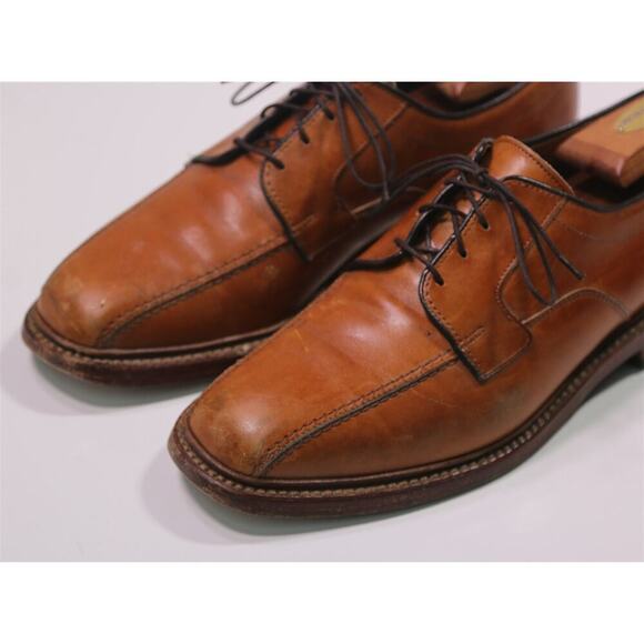 Allen Edmonds Hillcrest Honey Brown Bicycle Toe Oxford Dress Shoes US 8.5 D - Picture 3 of 12